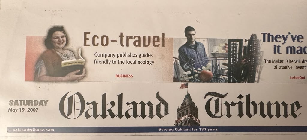 Oakland Tribune 'Eco-travel' feature on GrassRoutes guidebooks, 2007