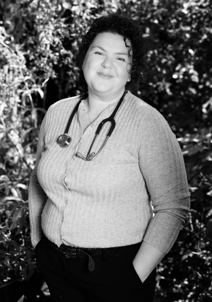 Serena Ling, PA-C, wearing a stethoscope