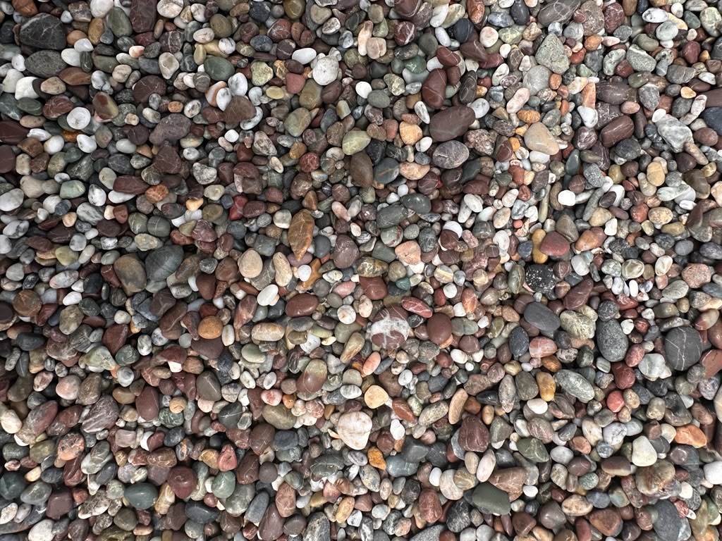 Smooth beach pebbles evoking calm and balance